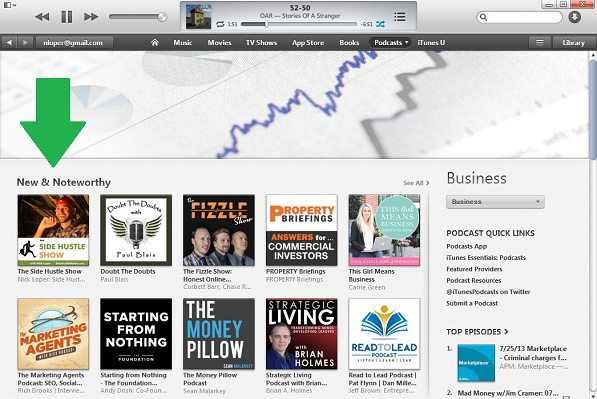 number 1 in business new and noteworthy with arrow