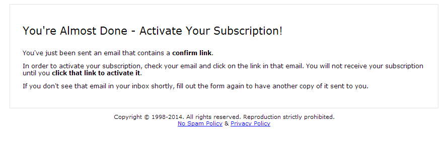 Important Please Activate Your Subscription