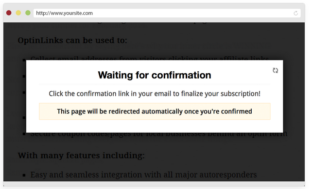 optin links confirmation