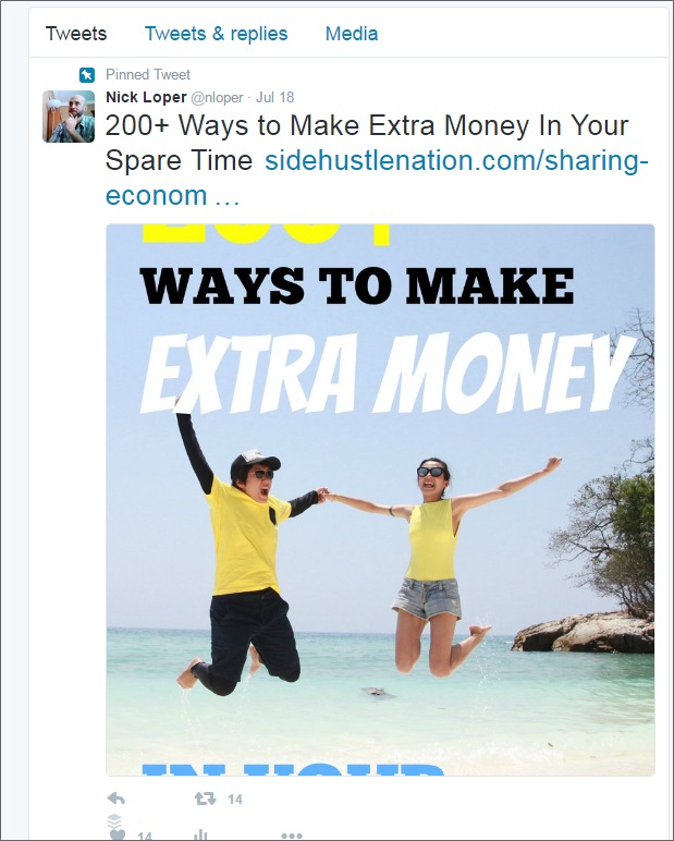 pinned tweet sharing economy