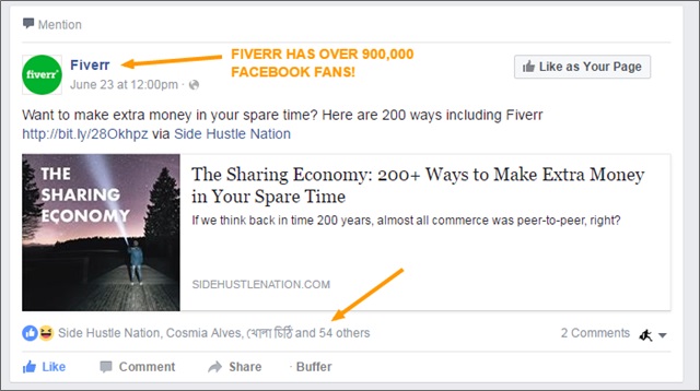 sharing economy fb post fiverr