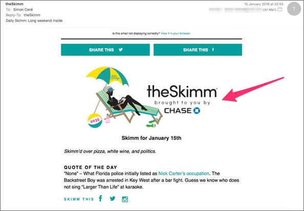 the skimm sponsored newsletter