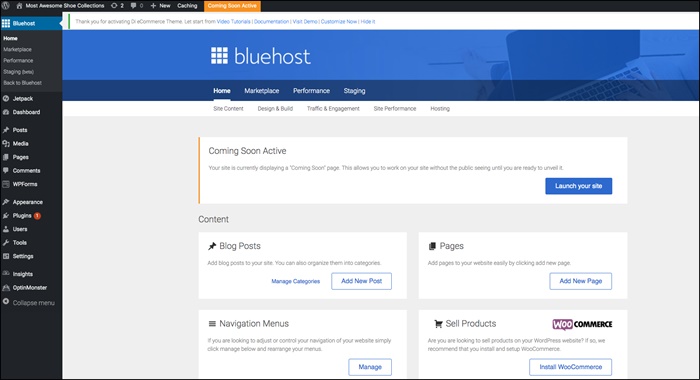 bluehost wp login