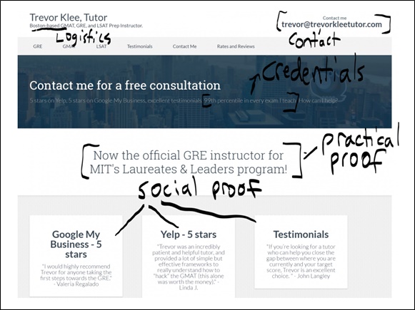 tutoring website homepage example