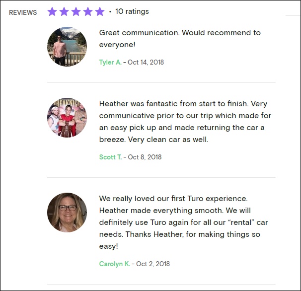 turo customer reviews