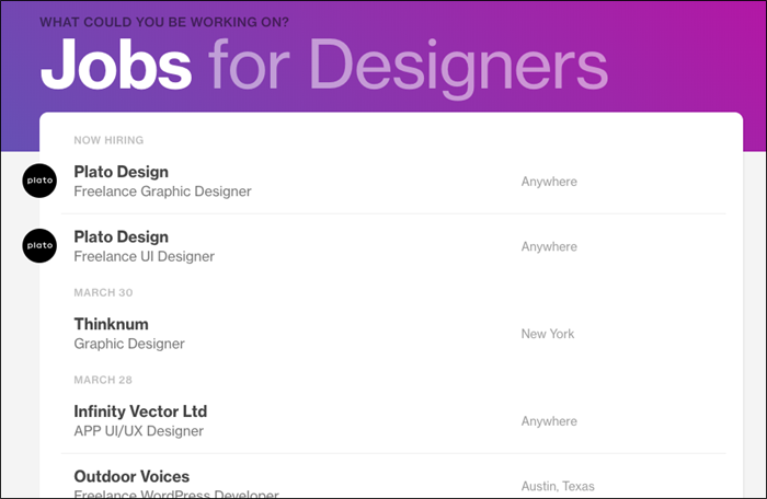 dribbble jobs