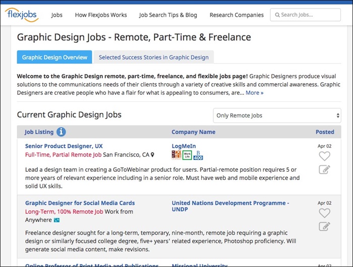 flexjobs graphic design jobs