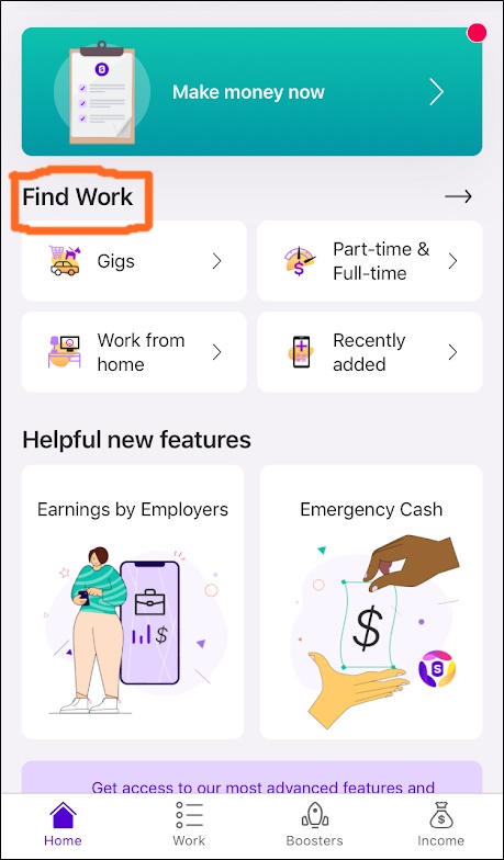 find work on the steady app