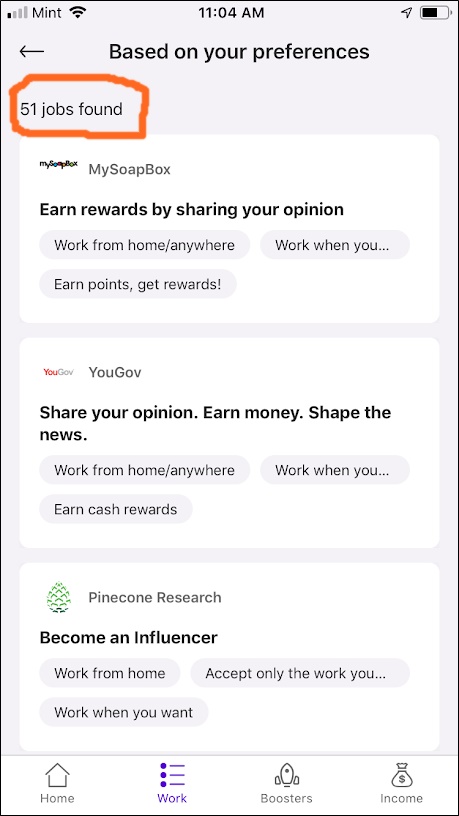 steady app jobs found
