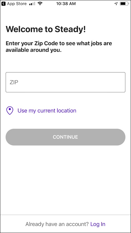 welcome to steady - location prompt