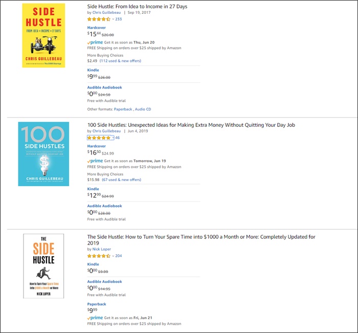 organic amazon search results