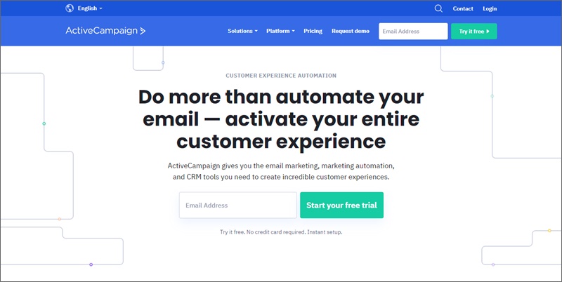 activecampaign homepage