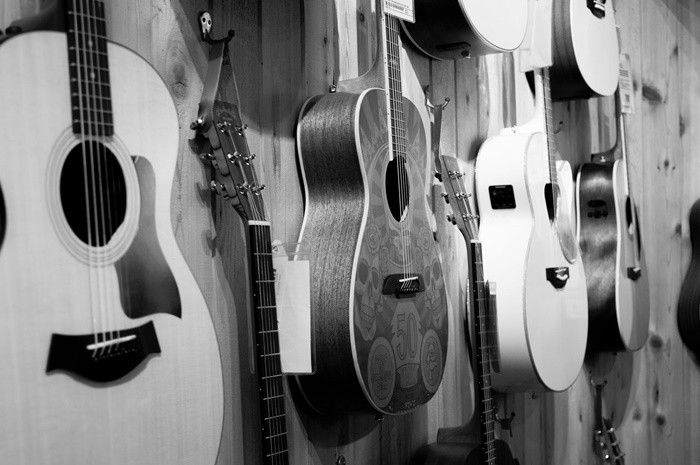guitars on wall