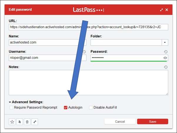 lastpass autologin