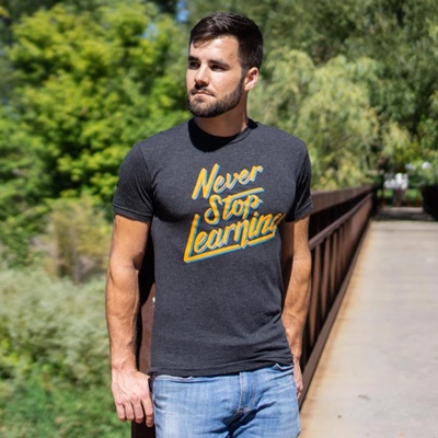 never stop learning t-shirt