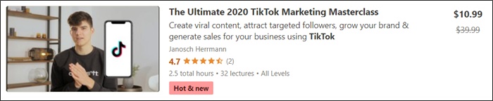 udemy tiktok masterclass