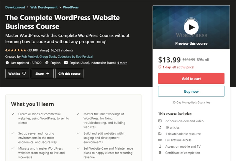 wordpress business course
