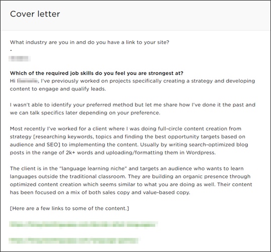 copywriting job proposal