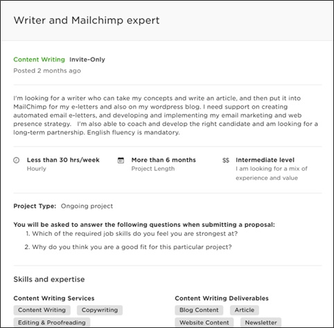 freelance copywriting remote job