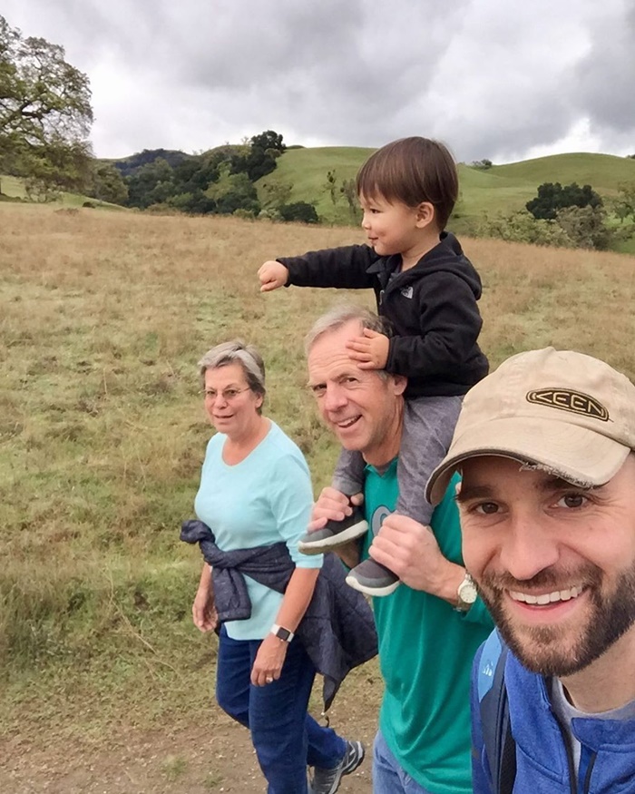 hiking with grandma and grandpa