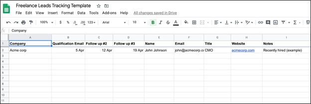 remote marketing jobs leads tracking template