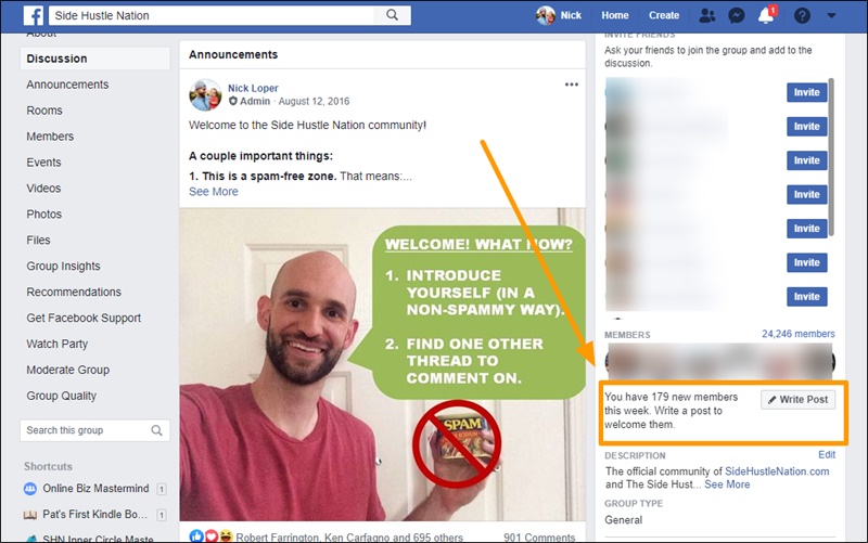 facebook group welcome new members