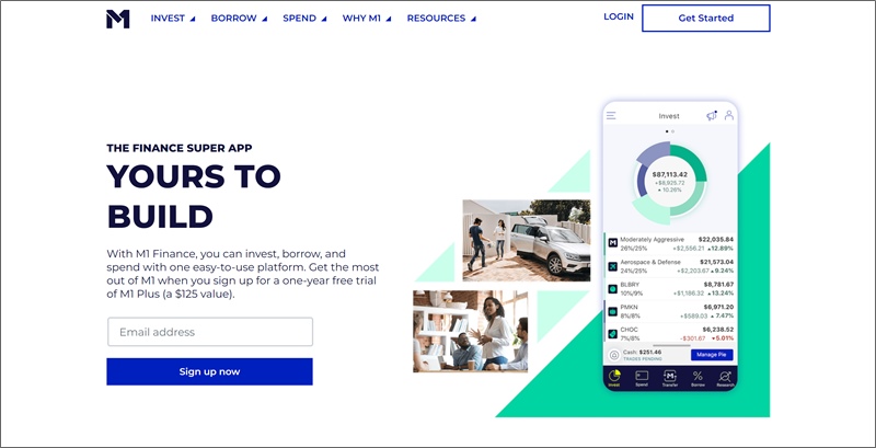 m1 finance homepage