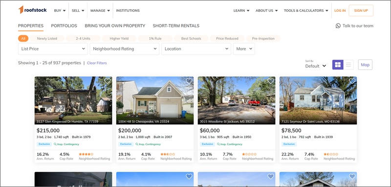roofstock property search