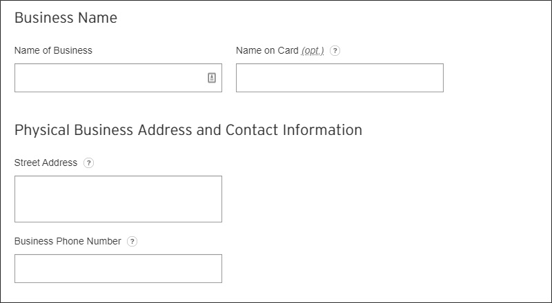small business credit card application