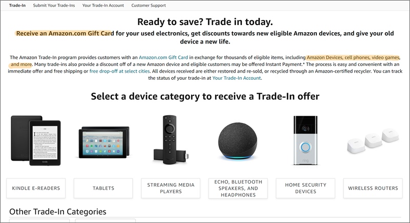 amazon trade in program