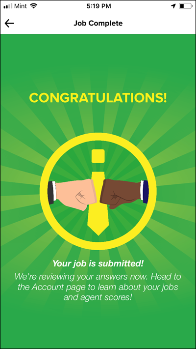 field agent job submitted