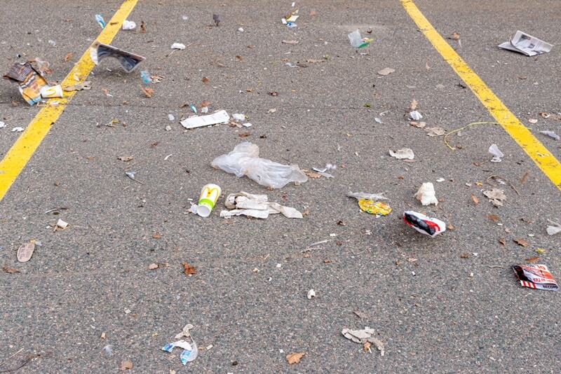 parking lot garbage