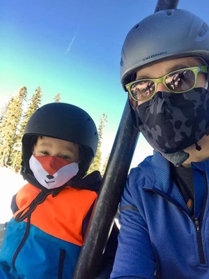 skiing with little hustler 1