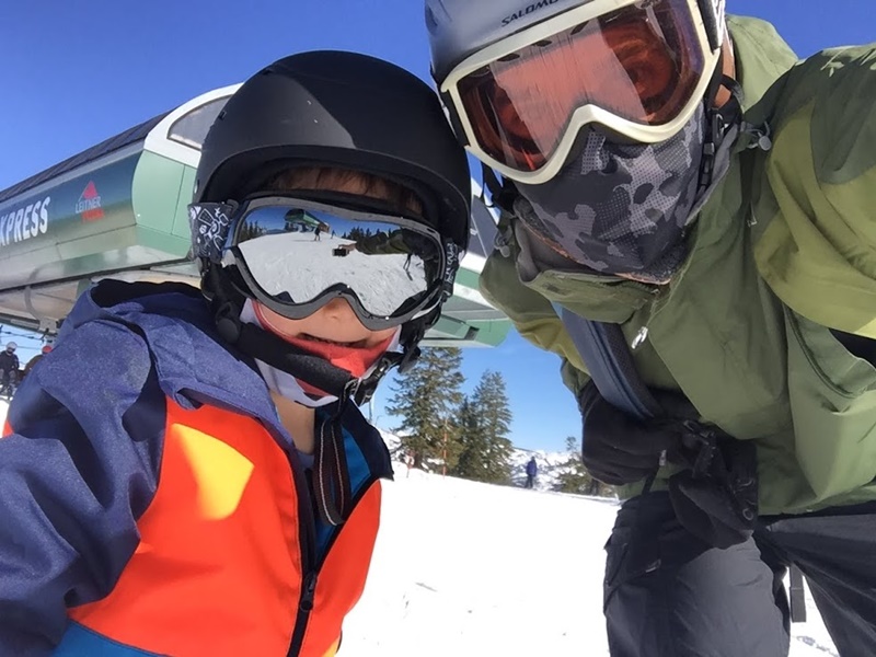 skiing selfie