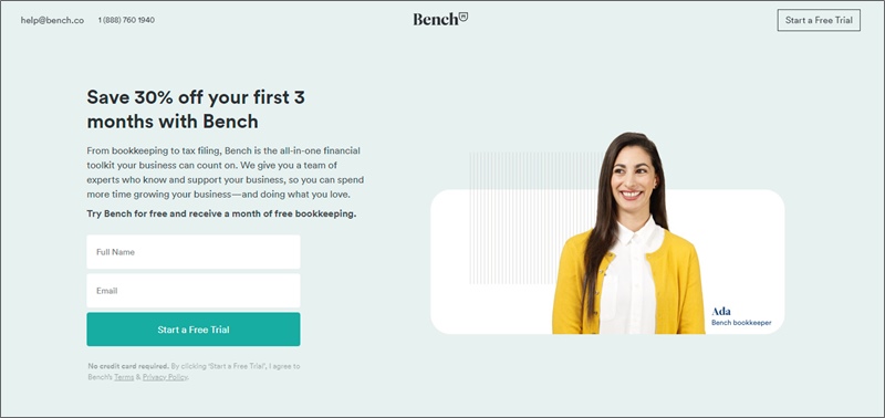 bench homepage