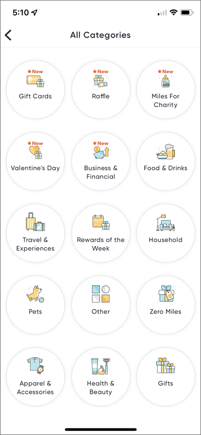 Miles app rewards