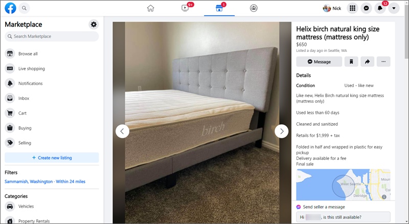 sharetown fb marketplace listing